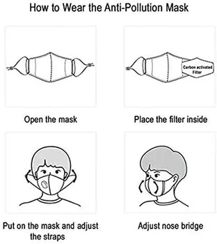 10 szt./lot PM2.5 bibuła filtracyjna Anti Haze usta maska do twarzy антипылевая Maska filtr węgiel aktywny filtr do maski