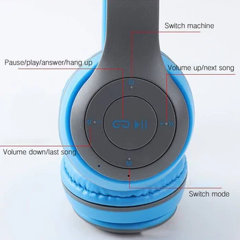 P47 Blutooth bezprzewodowe słuchawki audio stereo bezprzewodowy zestaw słuchawkowy Auriculares słuchawki Bluetooth do komputera słuchawkę PC z mikrofonem