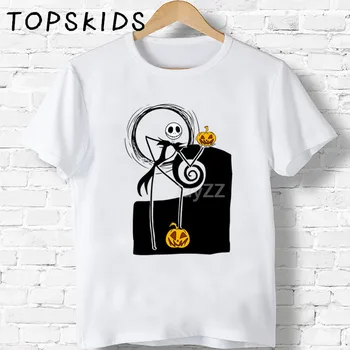 2019 Children Halloween Town Pumpkin King Jack Skellington Print T-shirts Boys&Girls Funny Baby Tops Kids Summer Tshirt