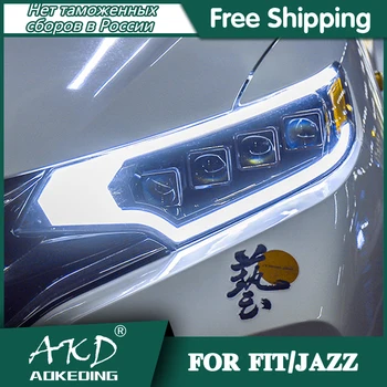 Reflektory do samochodu HONDA FIT-2020 jazz DRL stawek zawieszenia światło głowy lampa LED Bi xenon lampa światła przeciwmgielne tuning samochód akcesoria