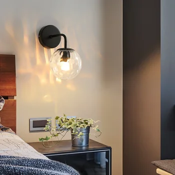 Nordic sypialnia szafka wisząca lampa salon nowoczesny, prosty oprawa led salon dekoracji led lustra ścienne do domu