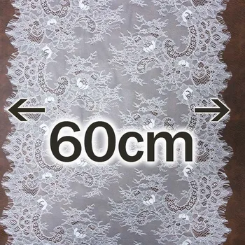 (3 m/lot) 60 cm kwiatowe haftowane rzęsy koronki taśmy akcesoria do ubrań koronkowy materiał handmade DIY Craft tkaniny