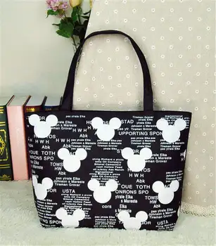 Disney nowy Mickey Mouse torba o dużej pojemności kreskówka płótno torba gospodarcza mama pieluchy torba Mickey głowa crossbody torba torebka