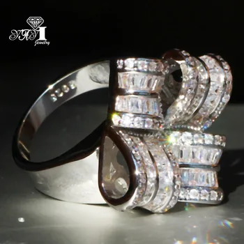 YaYI Jewelry Fashion Princess Cut 6.7 CT Biały Cyrkon srebrny kolor obrączki obrączki partyjne pierścienie