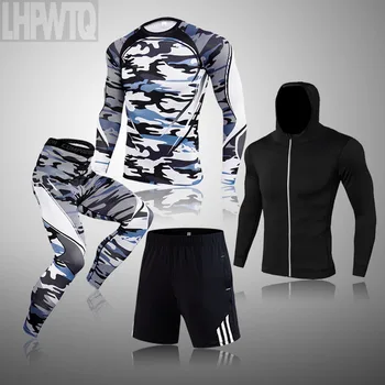 Męski dres MMA rashgard szybkoschnąca męska odzież sportowa neuropatia kompresji odzież fitness treningowy zestaw legginsy bielizna termoaktywna