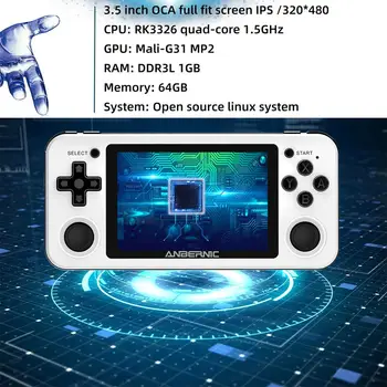 RG351P Upgrade Handheld Game Console 3.5 Inch HD Large Screen Video Game Console Pocket Mini 64G Retro Game Console Player