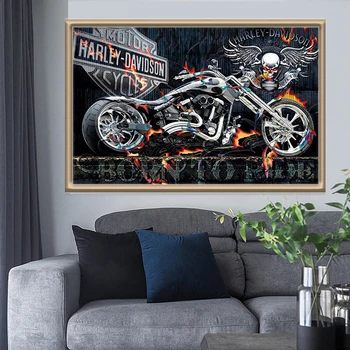 DIY Diament malarstwo motocykl Diament haft mozaika kreskówki pełna okrągłe cyrkonie zdjęcia dekoracji wnętrz Prezenty ręcznie robione