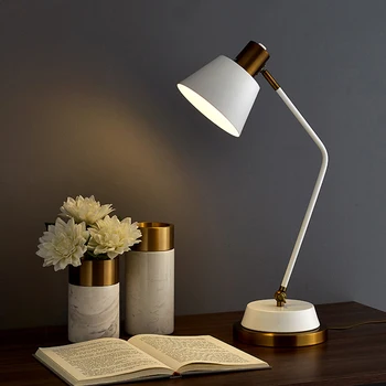 Nordic led lampa stołowa prosty światło luksusowy twórczy E27 oczu sypialnia nocne gabinet lampki do czytania
