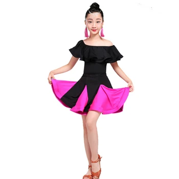 Латиноамериканское tańczenia sukienka dla dziewczyn dla dzieci cha cha, Tango sukienka do tańca towarzyskiego konkursowe kostiumy dla dzieci taniec odzież dla praktyki