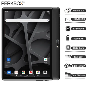 Perkbox 10-calowy tablet Quad Core 4GB RAM 32GB ROM Dual 5.0 MP Kamera 3G 4G FDD LTE telefon wifi Andorid 9.0 tablet Pad