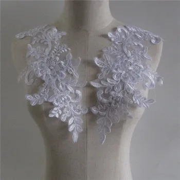 6szt nowy projekt koronkowa suknia ślubna welon biały aplikacja ślubny stroik kołnierz koronki tkaniny patch
