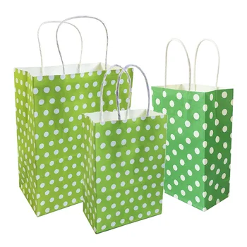 10 szt./lot festiwal Punkt prezent torba na ramię torby na zakupy DIY wielofunkcyjny przetworzony zielony torby papierowe z uchwytami 3 rozmiary opcjonalnie