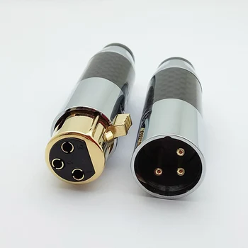 1 kpl High End Level, 3Pins MIC Microphone XLR Connector, 1xmale Plug & 1xfemale Jack