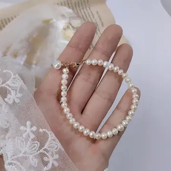 Wysokiej jakości 14K złota wypełnione naturalne perły słodkowodne panie bransoletka promocja biżuterii dziewczyna prezent na Urodziny