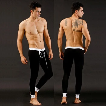 Nowe męskie modne długie spodnie Sexy U Convex Pounch Tight Elastic Underwear Leggings nowa dostawa