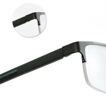 YOOSKE męskie okulary do czytania metalowa полукадра biznes nadwzroczność okulary na receptę +1.0 1.5 2.0 2.5 3.0 3.5 4.0