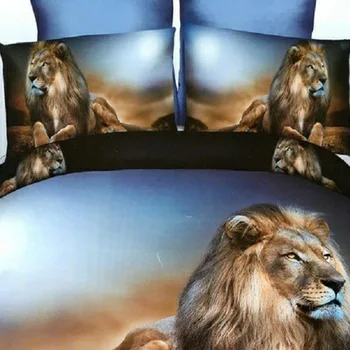 2szt/3szt 3D Afrykański lew drukowanych zwierząt kot kołdrę poszewka na poduszkę, koc, miękkie zestawy pościeli jedna pełna łóżko, płaski arkusz