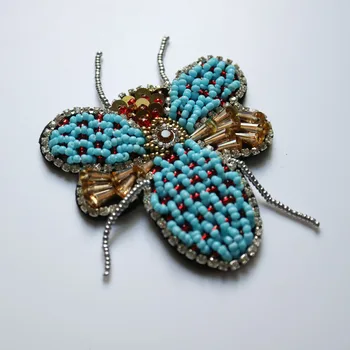 1szt kwiat haftowane koralikami naszywki do odzieży, szycie na rhinestonen motyl mysz brokuły aplikacje dekoracje znak brokuły