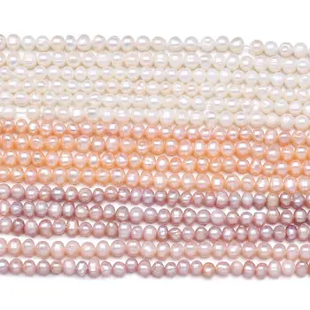 Naturalne perły prawdziwe słodkowodne perły koraliki baroku temat dystansowe koraliki do tworzenia biżuterii DIY bransoletka Neckalce akcesoria 3-4mm