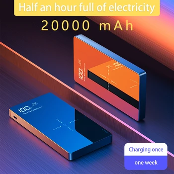 20000mAh Qi Wireless Charger, Power Bank Xiaomi Mi iPhone przenośna ładowarka bateria zewnętrzna szybkie ładowanie bezprzewodowe Powerbank