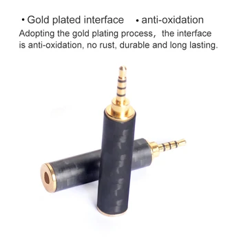 OKCSC wtyk słuchawek 4.4 mm/3.5 mm/2.5 mm męski adapter 2.5 mm/3.5 mm żeński zrównoważony włókna węglowego słuchawki DIY akcesoria dla SONY