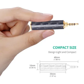 OKCSC wtyk słuchawek 4.4 mm/3.5 mm/2.5 mm męski adapter 2.5 mm/3.5 mm żeński zrównoważony włókna węglowego słuchawki DIY akcesoria dla SONY