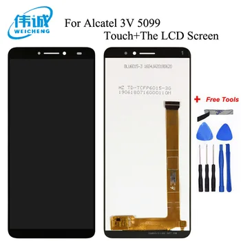 WEICHENG For Alcatel 3V 5099 5099A 5099D 5099Y 5099U Complete Wyświetlacz LCD+Touch Digitizer Panel Glass Sensor Assembly Spare Party