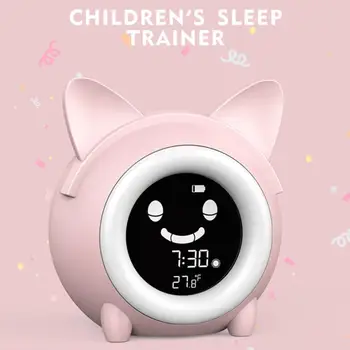 Nowa Ładna Nocne Sygnalizacja Świetlna Zegar LED Smart Kids Digital Clock Home Decor for kids room Sleep Trainer Clock Kids Xmas Gift