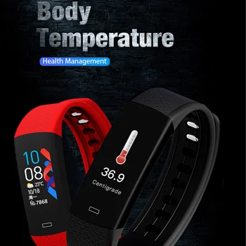 Inteligentny Fitness Bransoletka Temperatura Ciała Zegar Aktywności Fitness-Tracker Ip67 Wodoodporny Smart-Zegarek Bransoletka Ciśnienie Krwi Dla Sportu