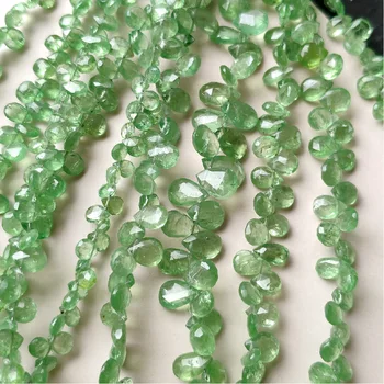 Sypkie koraliki zielony цаворит gruszka spadek szlifowane 15 cm dla DIY biżuteria produkcja naszyjnik FPPJ Hurtownia