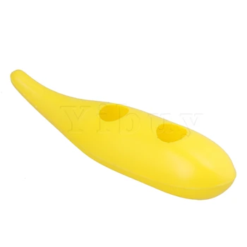 Yibuy 25 cm długości żółty plastikowy Guiro z metalowym zgarniaczem muzyczna zabawka dla dziecka