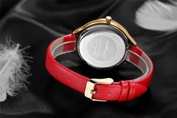 Zegarek damski marki CRRJU mody zegarek kwarcowy zegarek damski relojes mujer dress damskie zegarki biznes czerwone skórzane zegarek