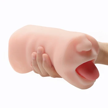 IKOKY Pocket Male sztuczna wagina usta męska masturbacja seks oralny podwójne tunele sex zabawki dla mężczyzn ciało silikon