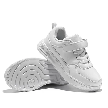 Białe buty dziecięce dla chłopców i dziewcząt moda dziecięca obuwie antypoślizgowe buty do biegania
