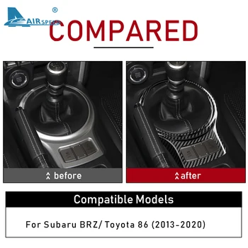 Prędkość powietrza dla Subaru BRZ Toyota 86 2013-2020 akcesoria prawdziwa wewnętrzne wykończenie z włókna węglowego etykieta ramy zmiany biegów Centralnego zarządzania