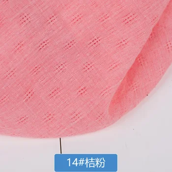 Tkanina bawełniana 145*50 cm zwykły Żakardowe tkaniny mały otwór puste kratki tkaniny DIY akcesoria dla kobiet sukienki chiński styl