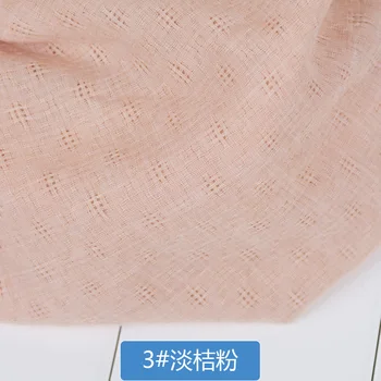 Tkanina bawełniana 145*50 cm zwykły Żakardowe tkaniny mały otwór puste kratki tkaniny DIY akcesoria dla kobiet sukienki chiński styl