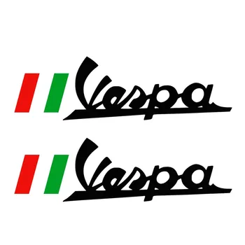 Samochodowa naklejka akcesoria do stylizacji samochodów winylu logo Vespa+ Bandera Italia Moto Flag Decoration 2 szt.
