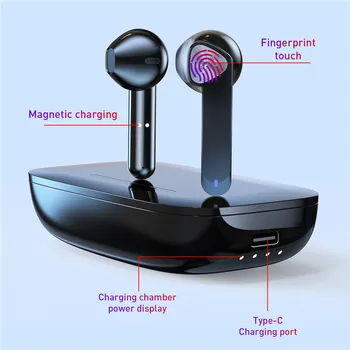 BE36 TWS Touch control Stereo V5.0 słuchawki Bluetooth z wysuwaną ładowania skrzynią sportowe słuchawki do smartfona xiaomi