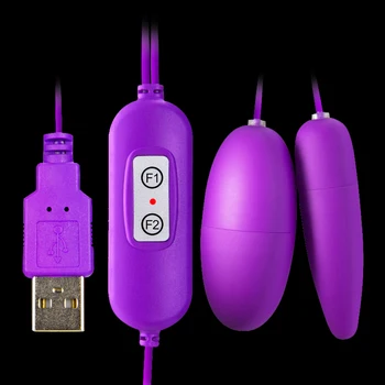 Wibratory USB Double Vibrating Eggs 20 Frequency Multispeed 2 formy sex zabawki dla kobiet damskie produkty dla dorosłych analny wibrator