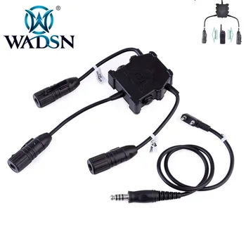 WADSN Z-tactical R. 3 U series dual PTT zestaw słuchawkowy akcesoria Airsoft złącze jednoczesne podłączenie dwóch radiotelefonów WZ127