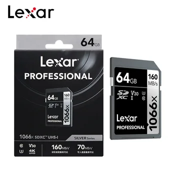 Oryginalna profesjonalna SD karta Lexar 1066x 64GB, 128GB 256GB karta pamięci V30 U3 C10 pamięci SDXC karta do 4K UHD kamery