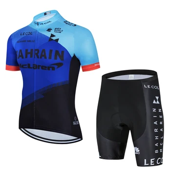 Nowy 2020 Bahrajn letnia odzież rowerowa bike Jersey szybkoschnąca męska rowerowa odzież zespół rowerowe Koszulki 19D żel rowerowe szorty zestaw
