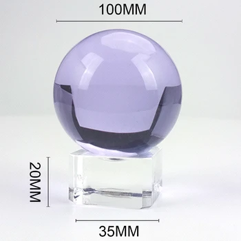 100 mm okrągły magiczny kamień, Kryształ szklany uzdrawiający kula Kula kamień z podstawą idealny prezent dla ozdoby i dekoracje