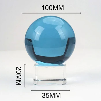 100 mm okrągły magiczny kamień, Kryształ szklany uzdrawiający kula Kula kamień z podstawą idealny prezent dla ozdoby i dekoracje
