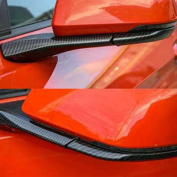 4 sztuki włókna węglowego boczne lusterko wsteczne podstawowa pokrywa wykończenie dekoracji dla Ford Mustang-2020