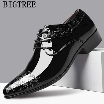 Coiffeur lakierowane buty suknia ślubna luksusowe biurowe buty męskie klasyczne włoskie markowe buty, buty męskie ślubne duże rozmiary 48