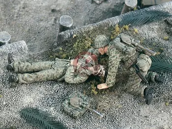 1/35 szeroko zakrojona Смоляная postać rannego amerykańskiego żołnierza