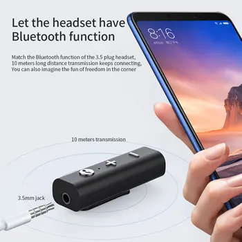 RAXFLY Bluetooth 5.0 odbiornik 3,5 mm złącze odbiornik słuchawki Bezprzewodowe Bluetooth Aux adapter audio muzyka nadajnik do słuchawek