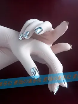 2017 Kigurumi fetysz Zentai кроссдрессинг sexy lycra spandex srebrne paznokcie z кигуруми unisex rękawice